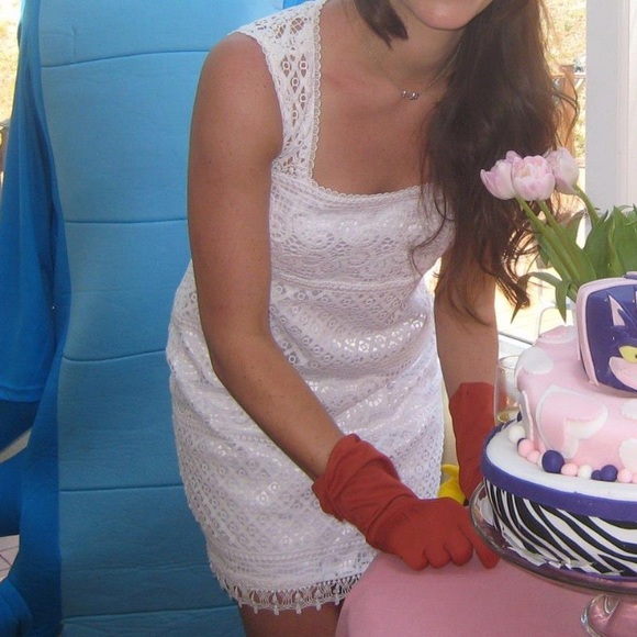 Laundry by Shelli Segal white lace mini dress - Picture 3 of 10